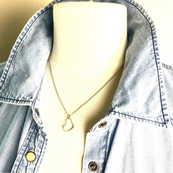 Sterling Silver Floating Open Heart Charm Pendant Necklace | 925 Jewelry Gift - Picture 6 of 12